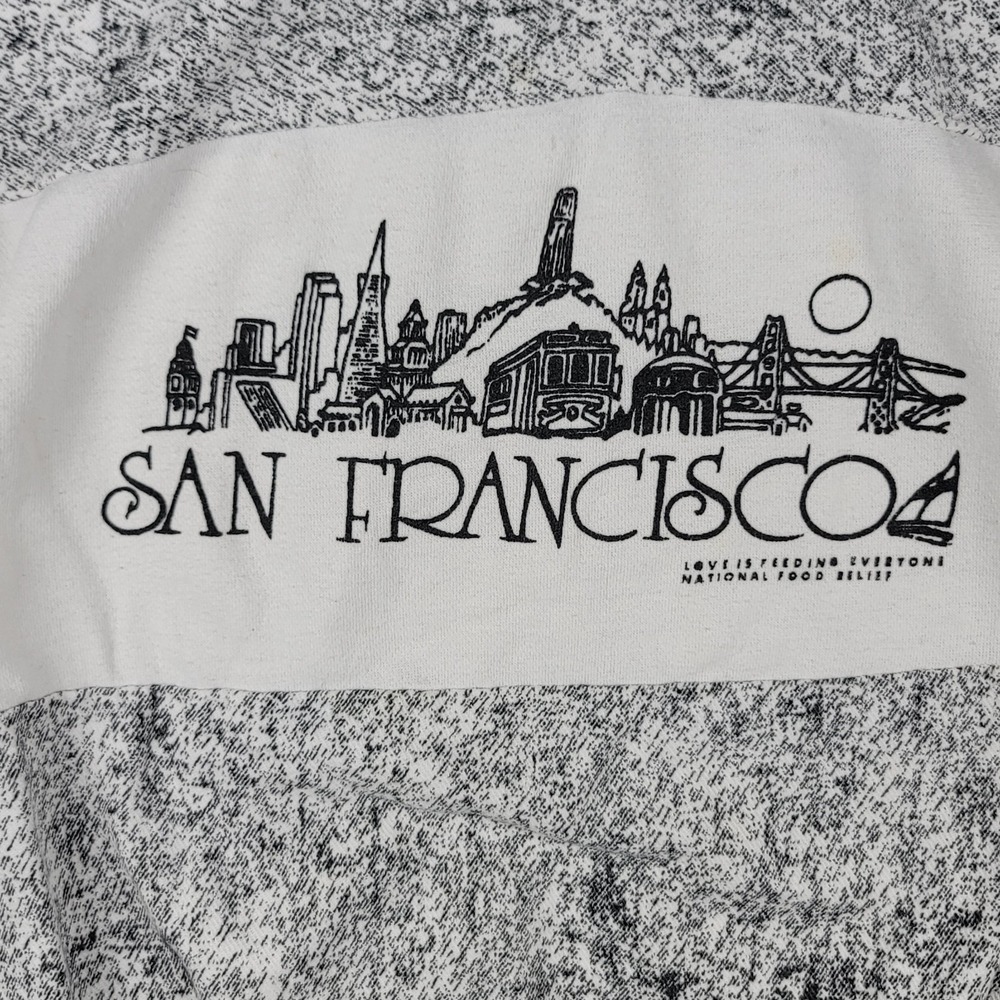 Vtg 90s San Francisco 1/4 Zip Pullover Sweatshirt Sz XL Golden Gate Bridge USA - Picture 2 of 9
